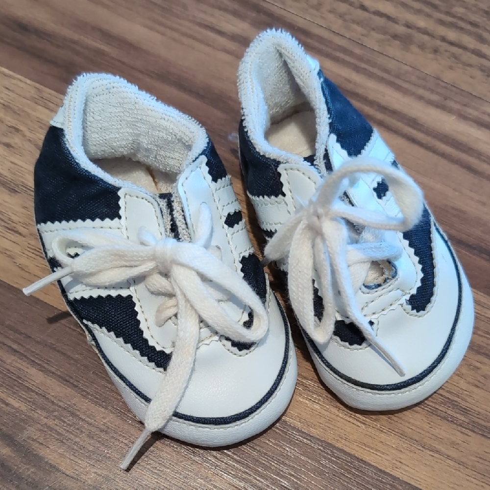 Gerber Navy and White Lace-Up Baby Sneakers